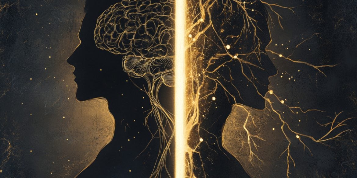 This shows the outline of a person and a brain.