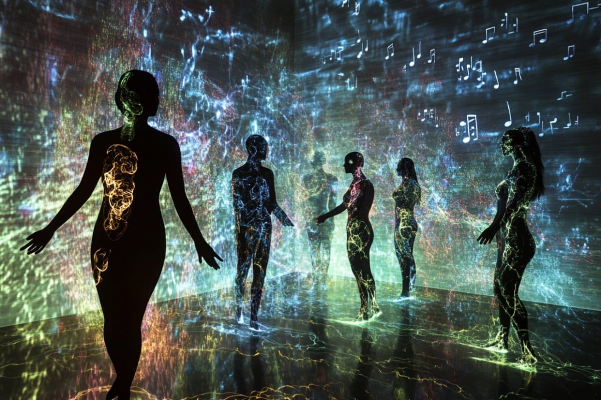 This shows people and musical notes.