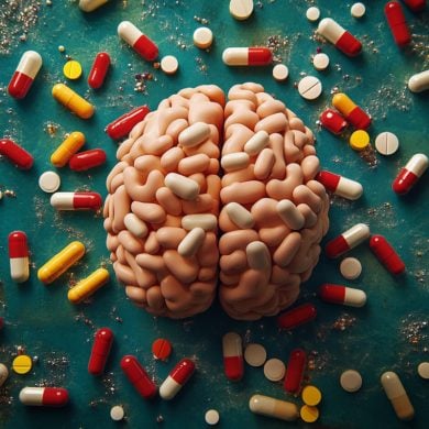 This shows a brain and pills.