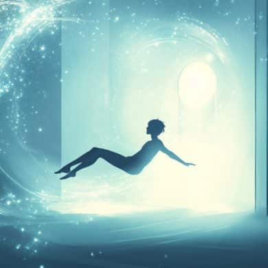 This shows a person floating.