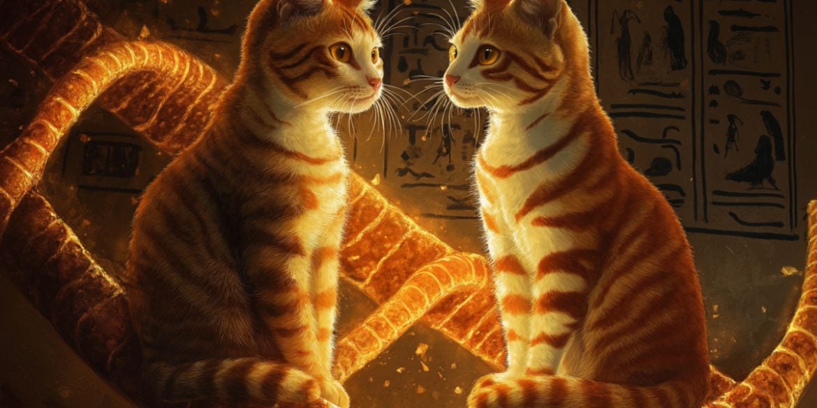 This shows DNA and orange cats.