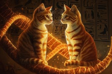 This shows DNA and orange cats.