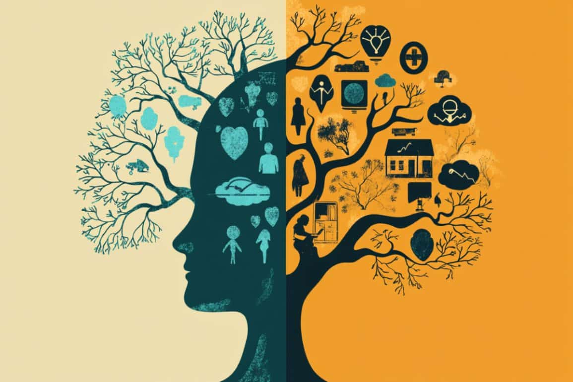 This shows a head, a tree, and brains.