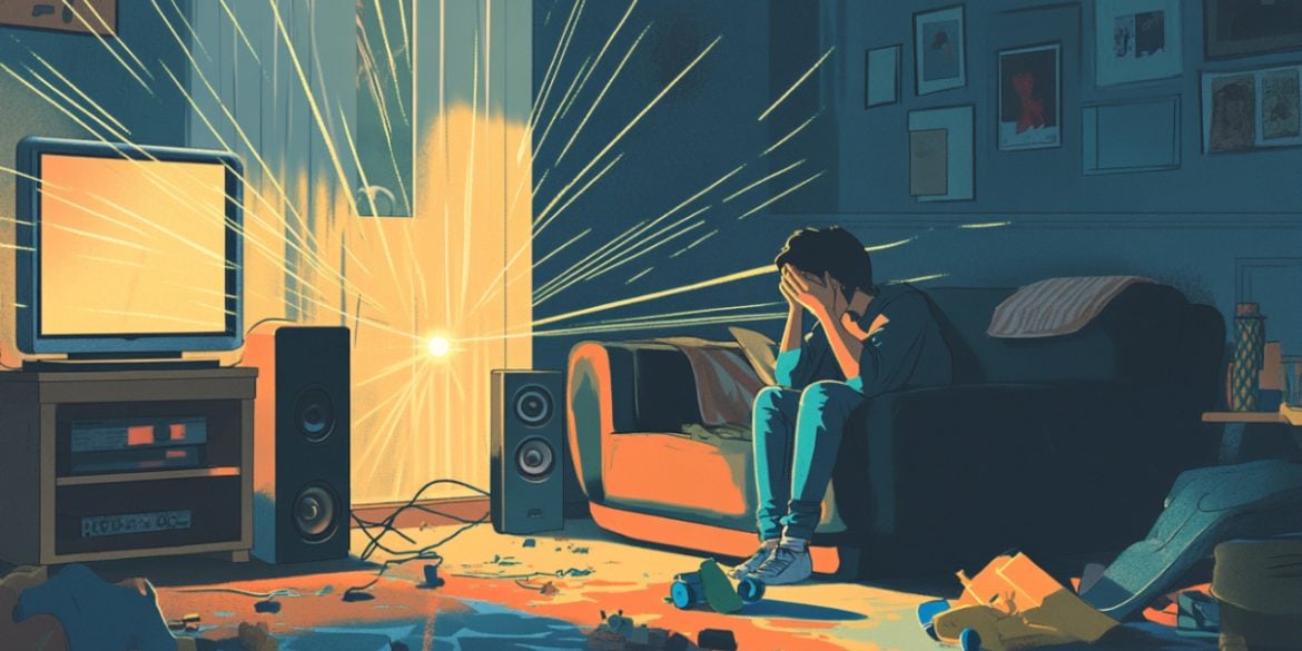 This shows a stressed mom on a couch.