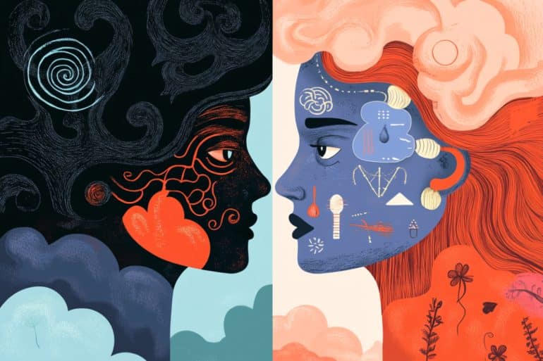 This shows two heads.