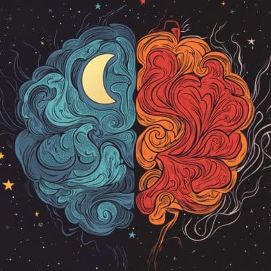 This shows a moon and a brain.