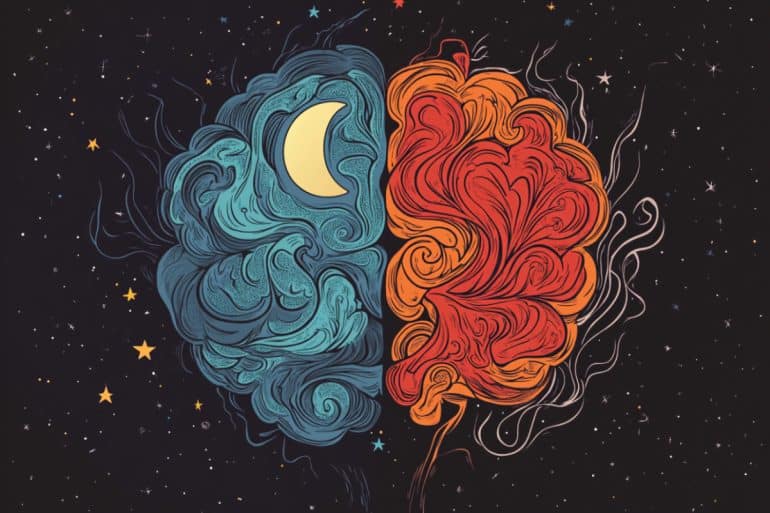 This shows a moon and a brain.