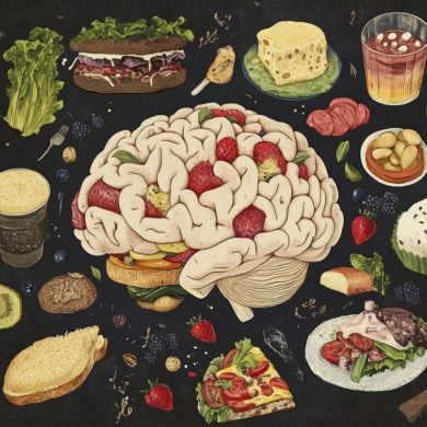 This shows a brain and food.