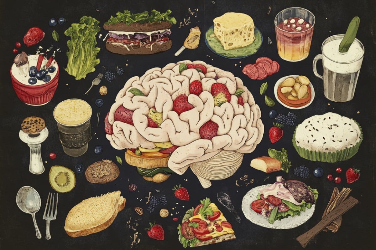 This shows a brain and food.
