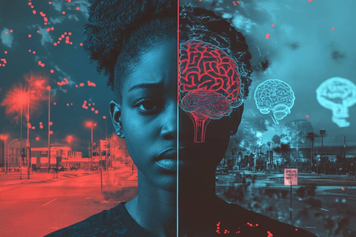 This shows a young girl and a brain.
