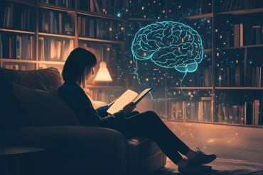 This shows a person reading and a brain.