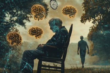 This shows an older man sitting and brains.