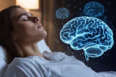This shows a woman sleeping and a brain.