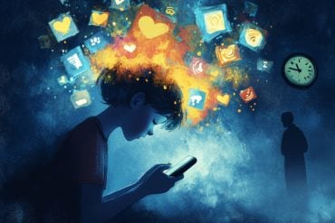 This shows a sad kid on a cell phone.