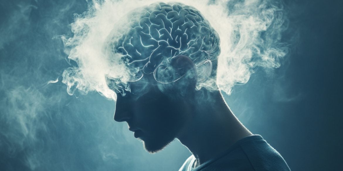 This shows a man and a brain.