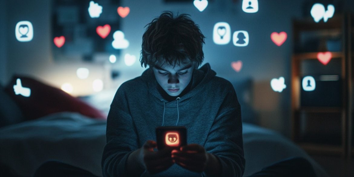 This shows a teen on a phone.
