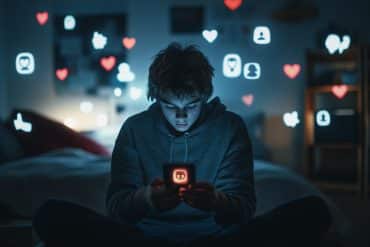 This shows a teen on a phone.