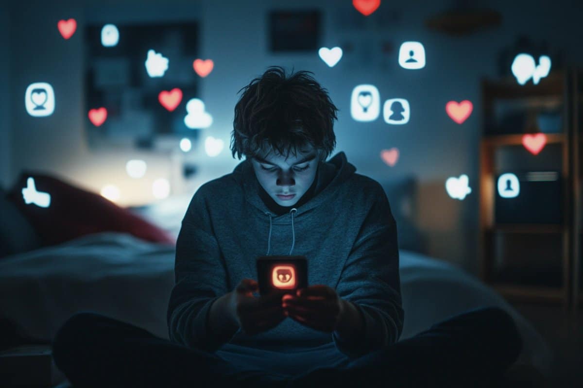 This shows a teen on a phone.