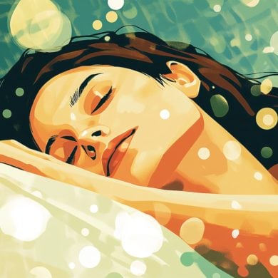 This shows a woman sleeping.
