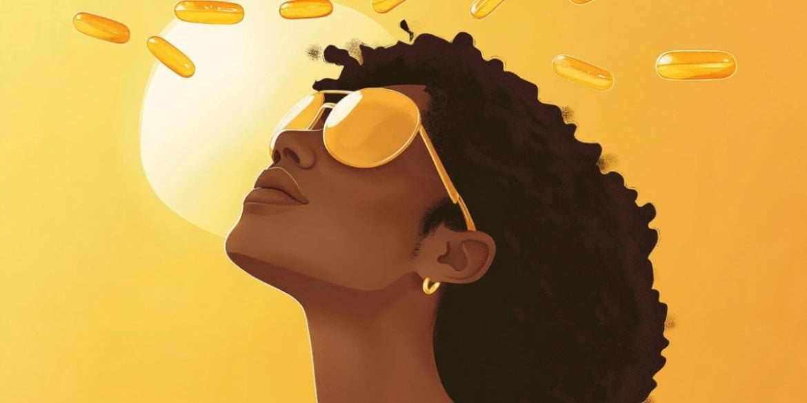 This shows a person in the sun.
