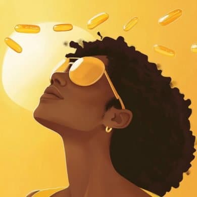 This shows a person in the sun.