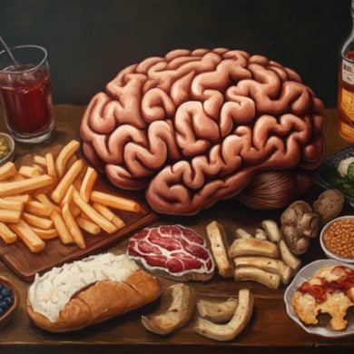 This shows food and a brain.