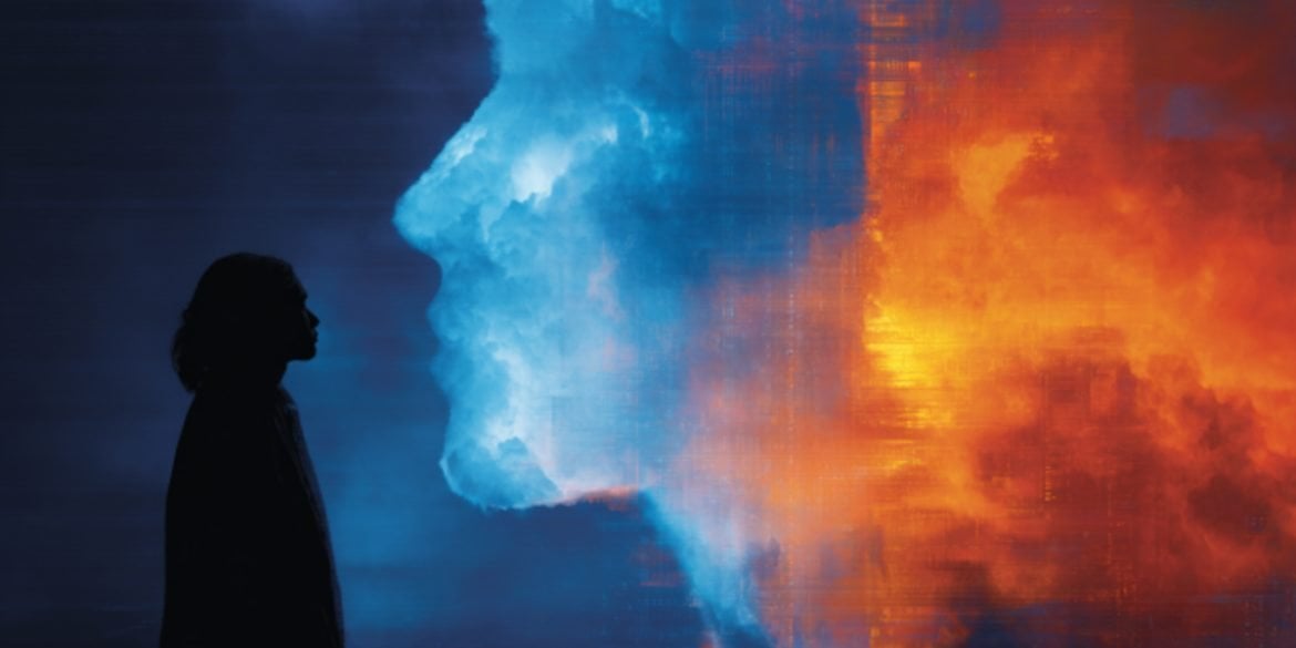 This shows an AI face.