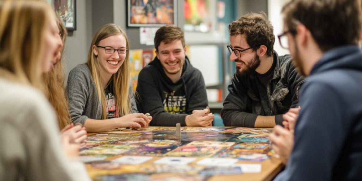 This shows people playing a game.