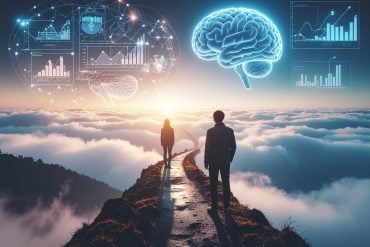 This shows two people and a brain.