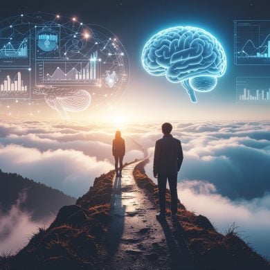 This shows two people and a brain.
