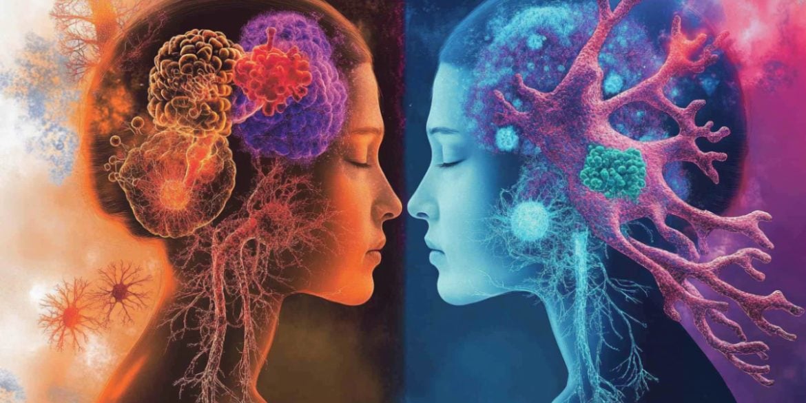 This shows two heads.