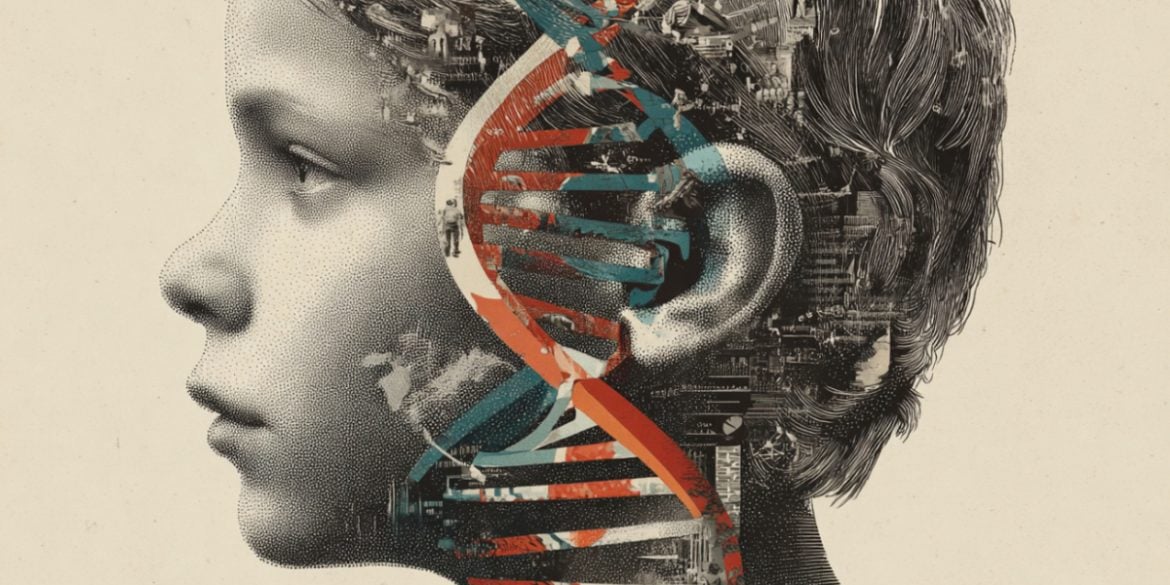 This shows DNA and a child's head.
