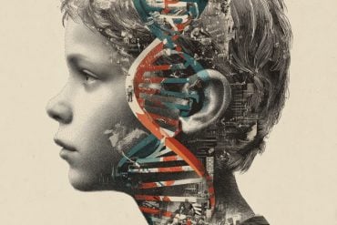 This shows DNA and a child's head.