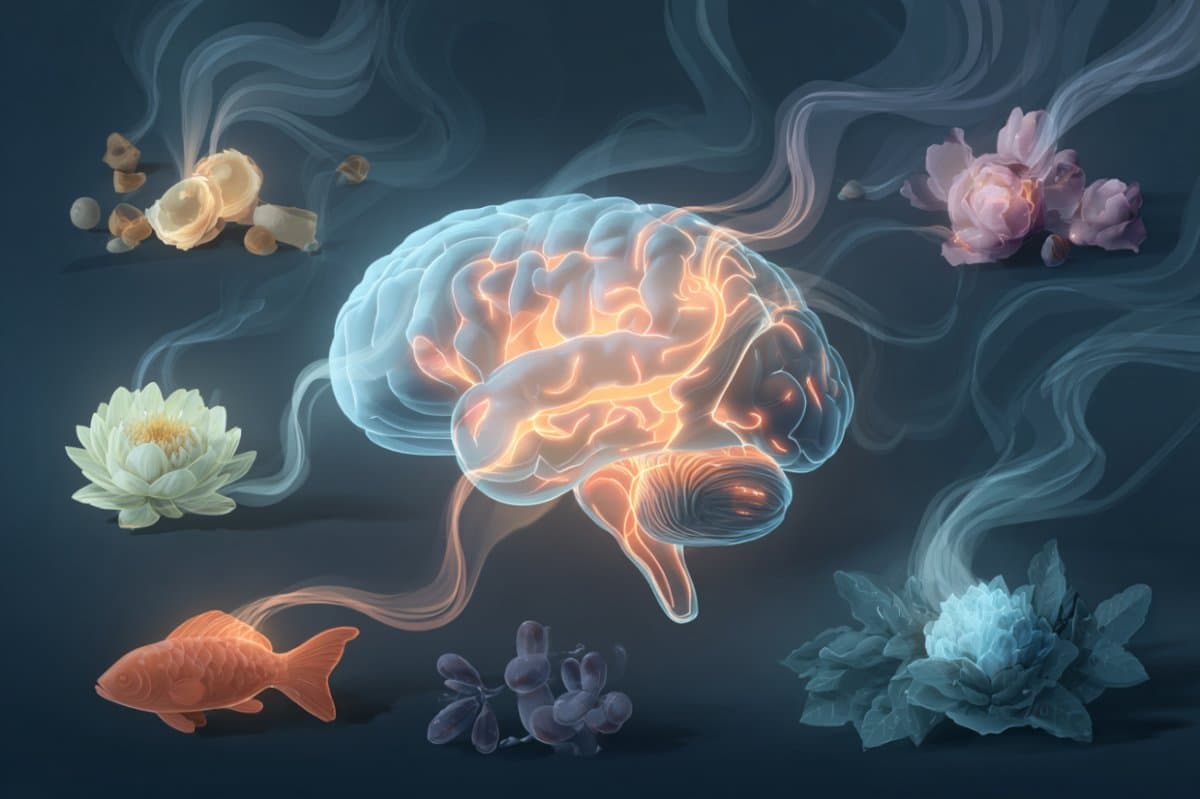 This shows a brain surrounded by stinky objects.