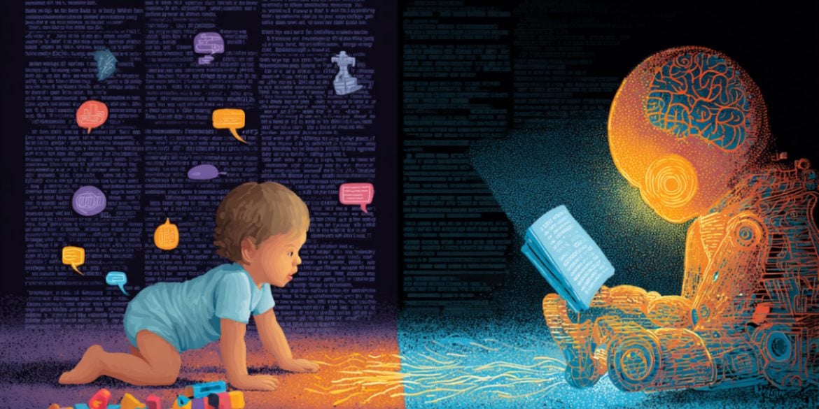 This shows a child, AI, and speech bubbles.