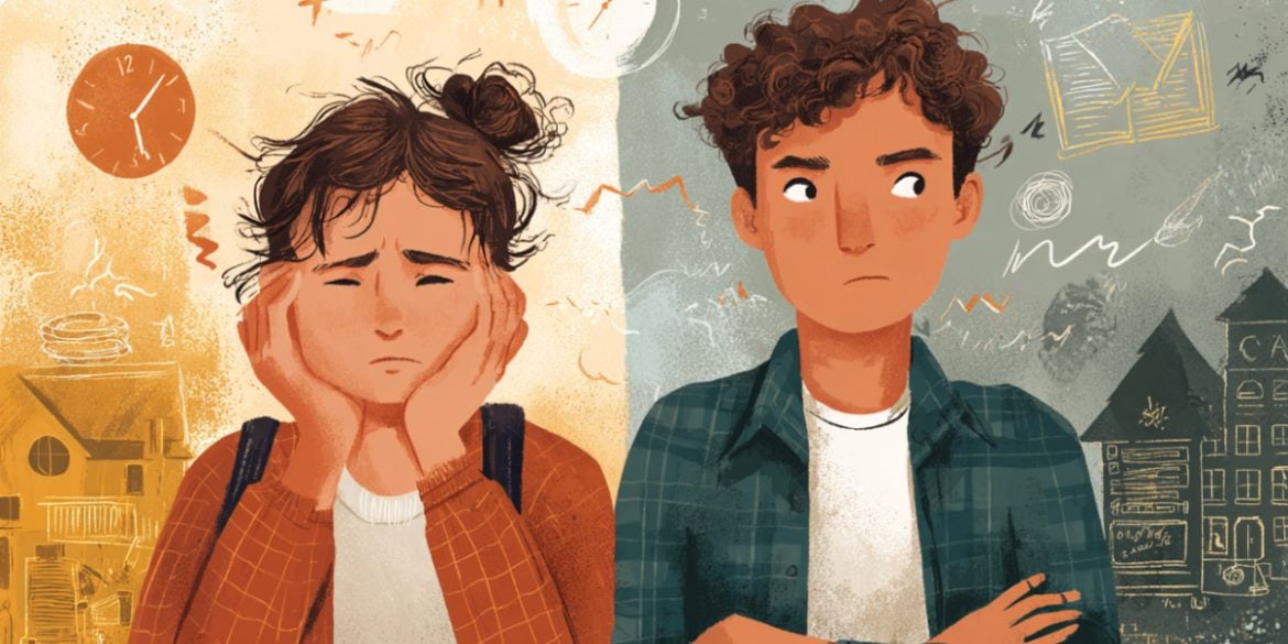 This shows sad teens.