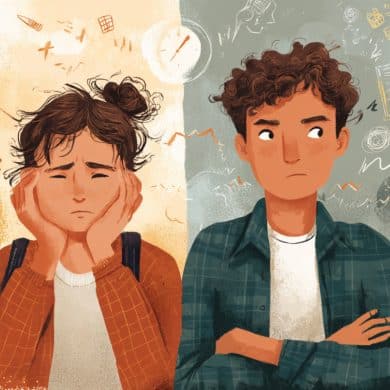 This shows sad teens.