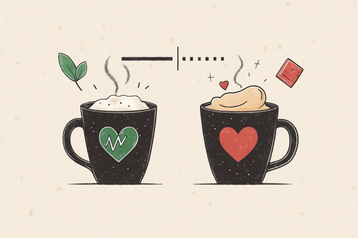 This shows two cups of coffee.