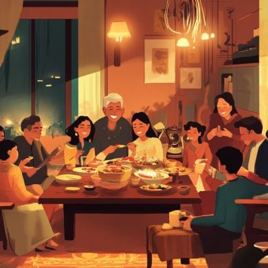 This shows a multigenerational family.
