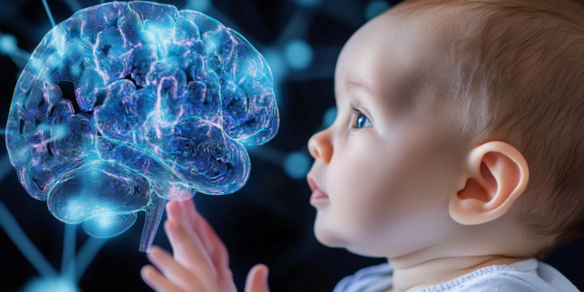 This shows a baby and a brain.