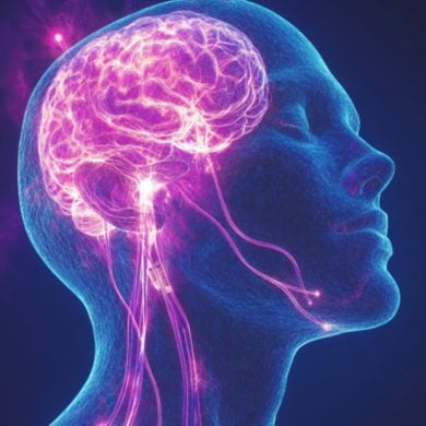 This shows a brain and face.