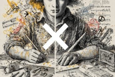 This shows a person drawing with both hands.