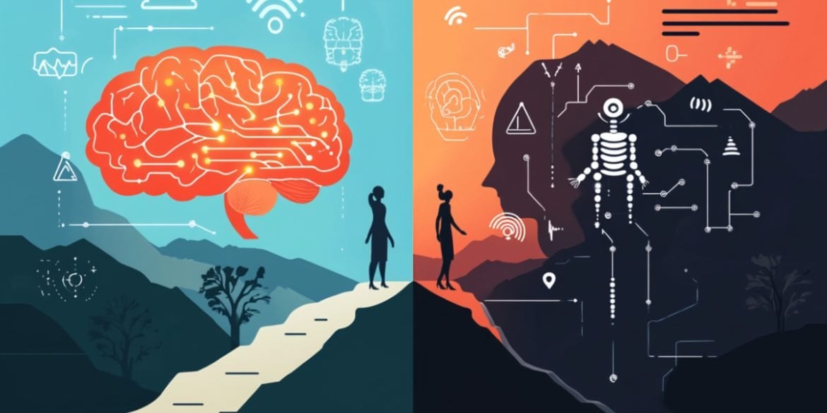 This shows a brain and a robot.