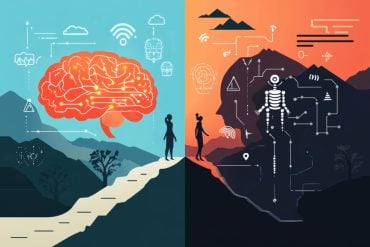 This shows a brain and a robot.