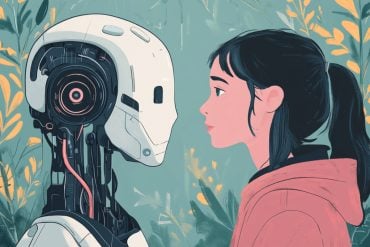 This shows a woman and a robot.