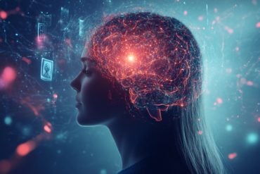 This shows a woman's head and a brain.