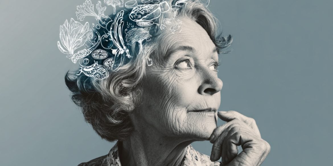 This shows an older woman and food.