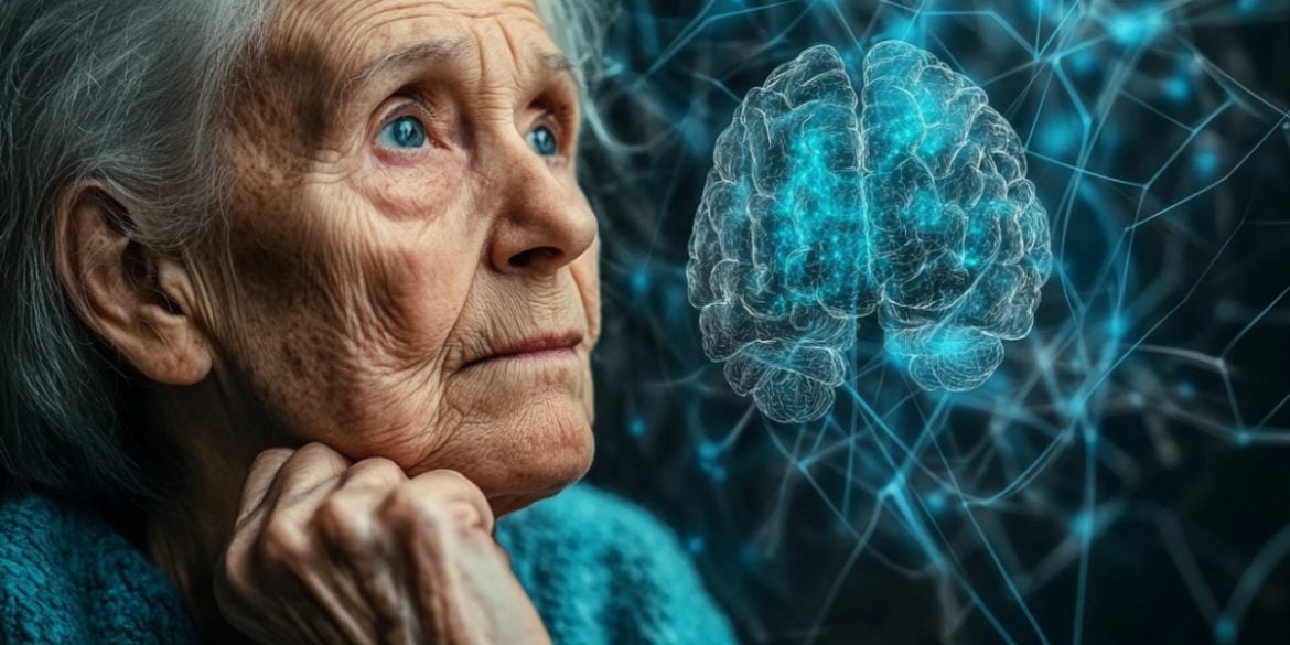 This shows an older woman and a brain.