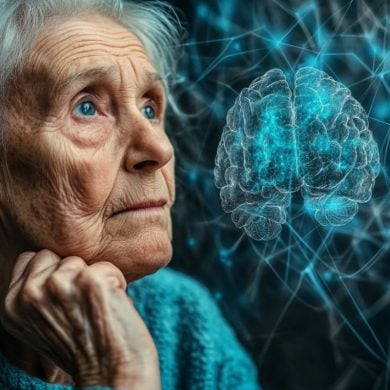 This shows an older woman and a brain.