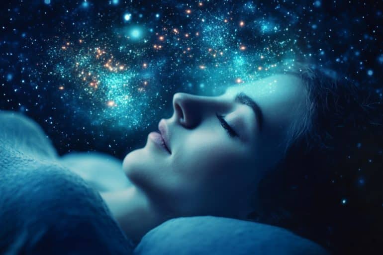 This shows a woman sleeping.